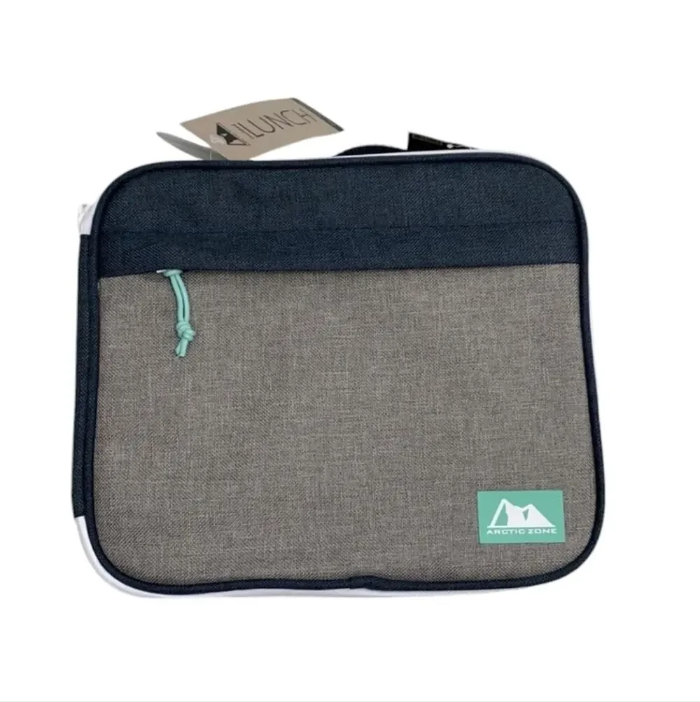 Arctic Zone Blue/Gray Insulated Microban Lunch Box with Reusable Ice Pack NEW